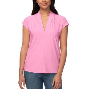 Pink (Fondant) NWT Buffalo Ladies' V-Neck Short Sleeve Blouse